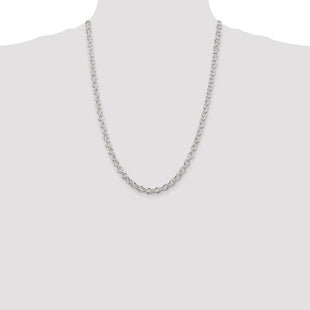 Sterling Silver Rhodium-plated Cable Chain (Style QFC8R-24)