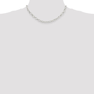 Sterling Silver Fancy Patterned Rolo Chain (Style QFC92-16)