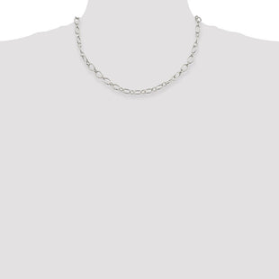 Sterling Silver Fancy Patterned Rolo Chain (Style QFC92-18)