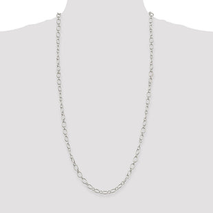 Sterling Silver Fancy Patterned Rolo Chain (Style QFC92-30)