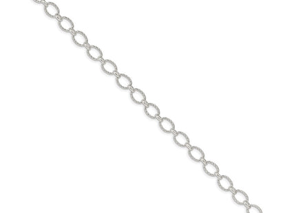 Sterling Silver Fancy Patterned Rolo Chain (Style QFC92-8)