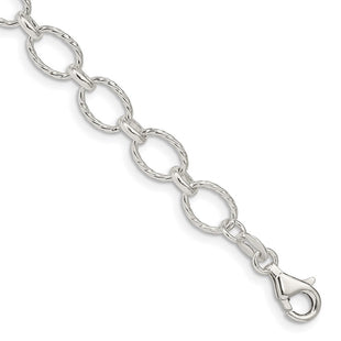 Sterling Silver Fancy Patterned Rolo Chain (Style QFC92-8)