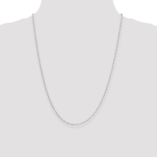 Sterling Silver Oval Cable Chain (Style QFC93-24)