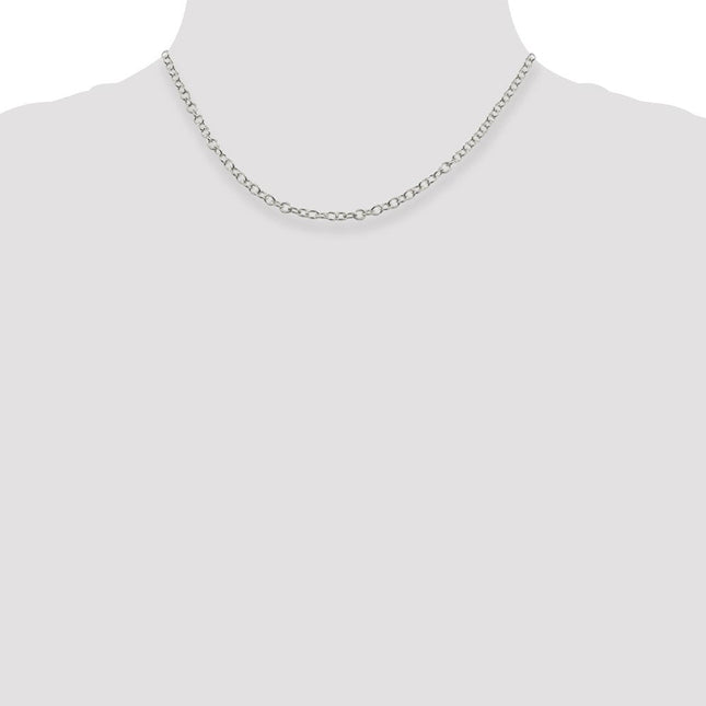 Sterling Silver Oval Cable Chain, 16 x 3.75mm