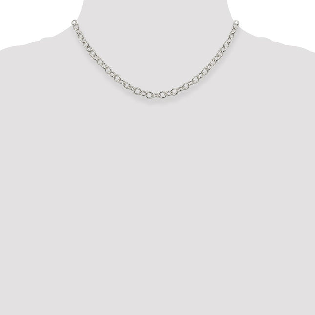 Sterling Silver Oval Cable Chain, 16 x 5.75mm