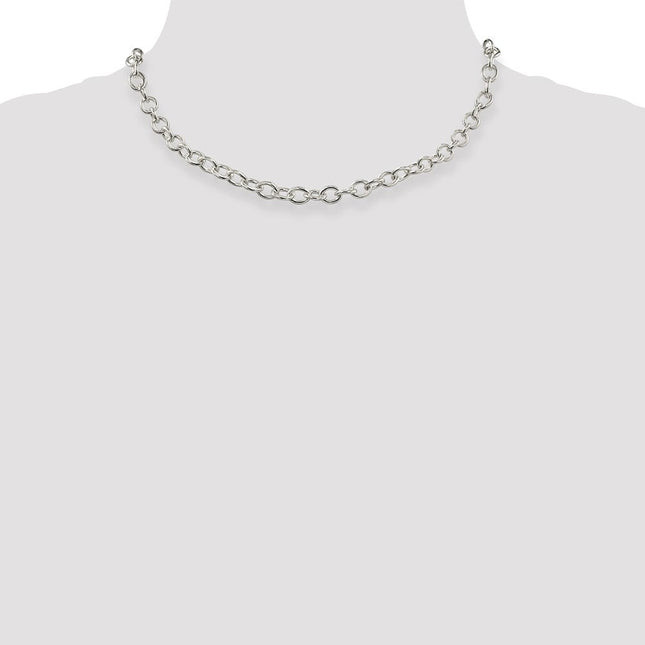 Sterling Silver Oval Cable Chain, 16 x 6.8mm