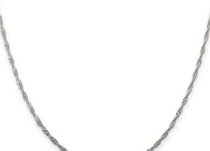 Sterling Silver Singapore Chain w/2in ext., 20 x 1.75mm
