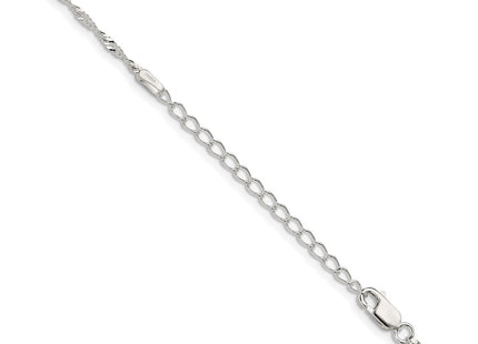 Sterling Silver Singapore Chain w/2in ext. (Style QFC98E-18)