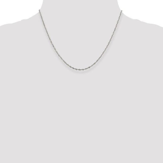 Sterling Silver Singapore Chain, 24 x 2mm