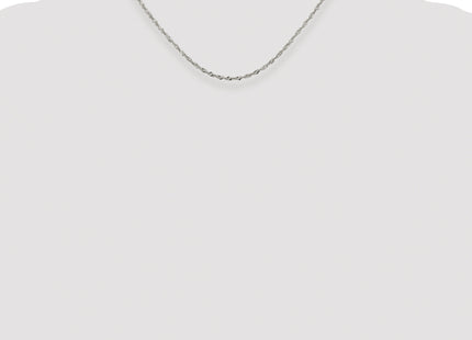 Sterling Silver Rhodium-plated Singapore Chain, 16 x 2mm