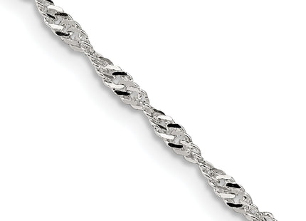 Sterling Silver Singapore Chain w/2in ext., 20 x 2mm