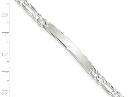 Sterling Silver Figaro Link ID Bracelet (Style QFD150-7)