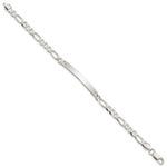 Sterling Silver Figaro Link ID Bracelet, 7 x 5mm view