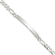 Sterling Silver Figaro Link ID Bracelet, 7 x 5mm