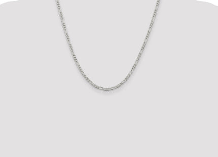 Sterling Silver Pav Flat Figaro Chain (Style QFF080-20)