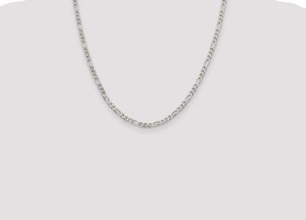 Sterling Silver Pav Flat Figaro Chain (Style QFF100-20)
