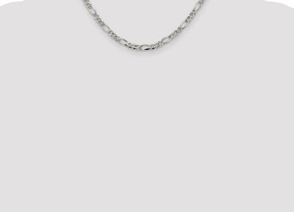 Sterling Silver Pav Flat Figaro Chain (Style QFF120-16)