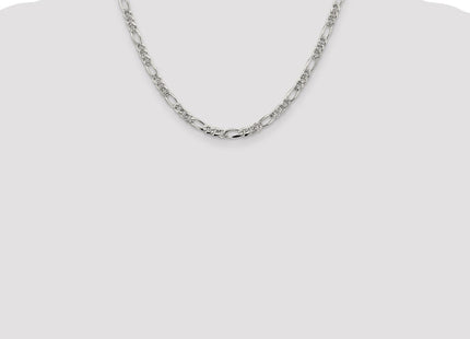Sterling Silver Pav Flat Figaro Chain (Style QFF120-18)