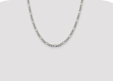 Sterling Silver Pav Flat Figaro Chain (Style QFF120-20)
