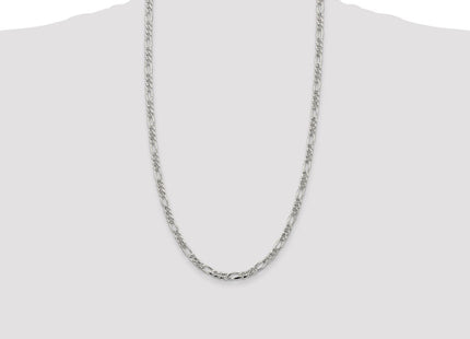 Sterling Silver Pav Flat Figaro Chain (Style QFF120-26)