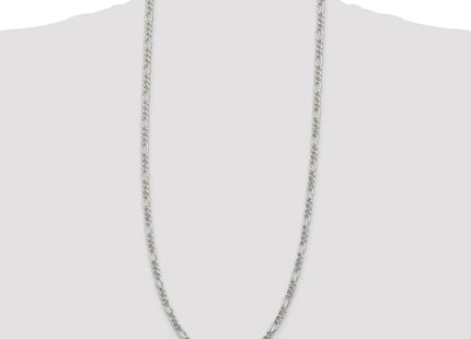 Sterling Silver Pav Flat Figaro Chain (Style QFF120-30)
