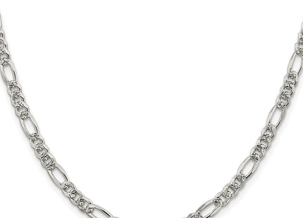 Sterling silver figaro link chain, further view