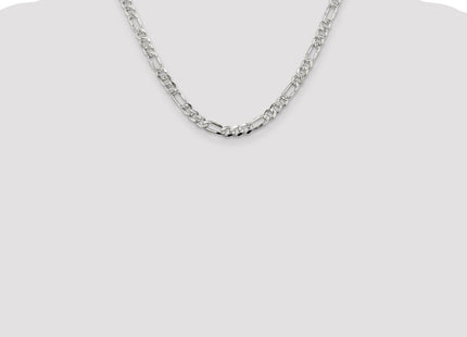Sterling Silver Pav Flat Figaro Chain (Style QFF150-18)