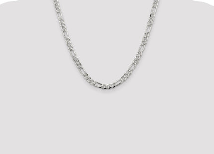 Sterling Silver Pav Flat Figaro Chain (Style QFF150-20)