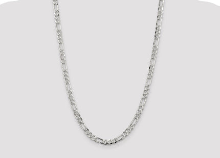 Sterling Silver Pav Flat Figaro Chain (Style QFF150-24)
