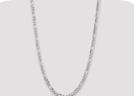 Sterling Silver Pav Flat Figaro Chain (Style QFF150-26)