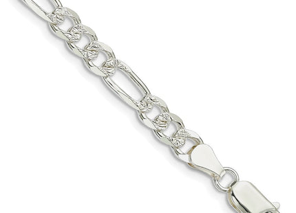 Sterling Silver Pav Flat Figaro Chain (Style QFF150-8)