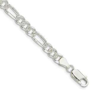 Sterling Silver Pav Flat Figaro Chain (Style QFF150-8)