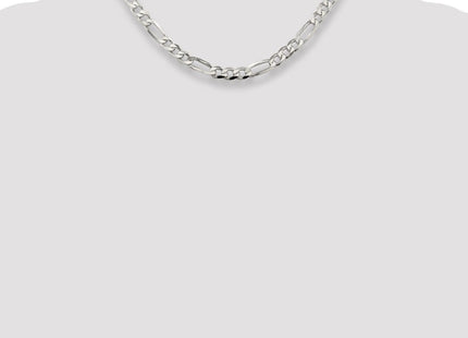 Sterling Silver Pav Flat Figaro Chain (Style QFF180-16)