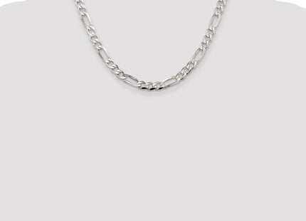 Sterling Silver Pav Flat Figaro Chain (Style QFF180-18)