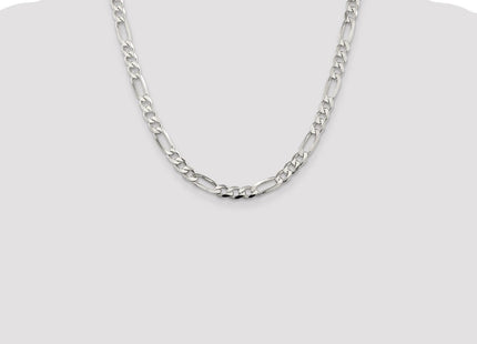 Sterling Silver Pav Flat Figaro Chain (Style QFF180-20)