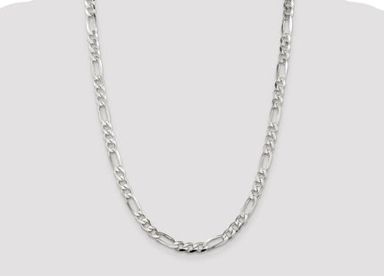Sterling Silver Pav Flat Figaro Chain (Style QFF180-24)