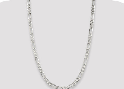 Sterling Silver Pav Flat Figaro Chain (Style QFF180-26)