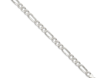 Sterling Silver Pav Flat Figaro Chain (Style QFF180-8)
