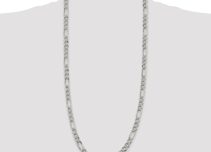 Sterling Silver Pav Flat Figaro Chain (Style QFF200-30)