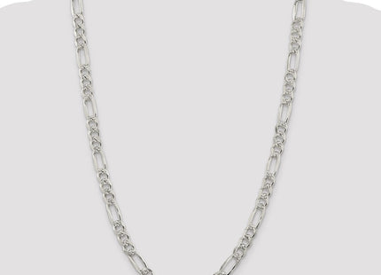 Sterling Silver Pav Flat Figaro Chain (Style QFF220-26)