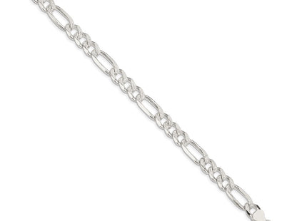 Sterling Silver Pav Flat Figaro Chain (Style QFF220-8)