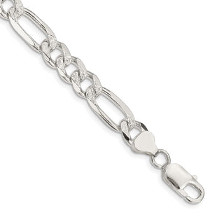 Sterling Silver Pav Flat Figaro Chain (Style QFF220-8)
