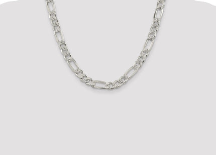 Sterling Silver Pav Flat Figaro Chain (Style QFF250-20)