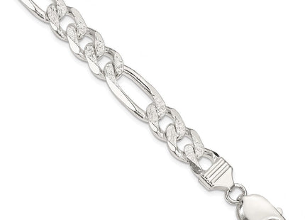 Sterling Silver Pav Flat Figaro Chain (Style QFF250-8)