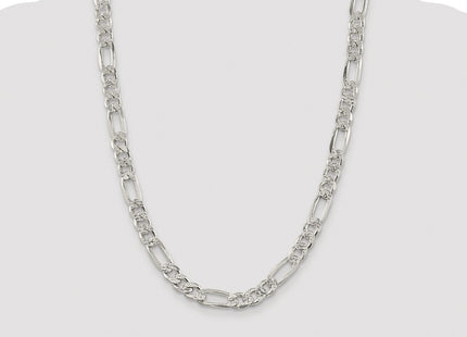 Sterling silver figaro link chain, further view