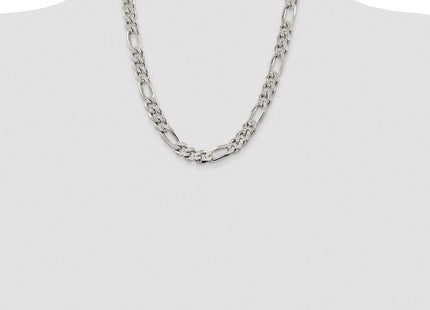 Sterling Silver Pav Flat Figaro Chain (Style QFF300-22)