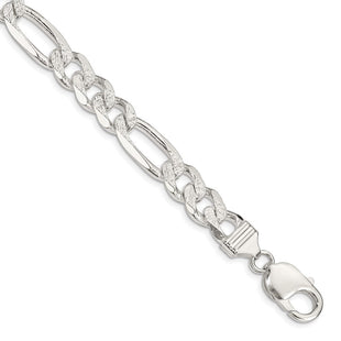 Sterling Silver Pav Flat Figaro Chain (Style QFF300-8)