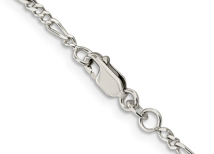 Sterling silver figaro link anklet, additional view