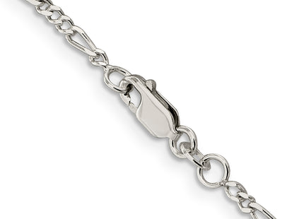 Sterling Silver Rhodium-plated Figaro Chain, 28 x 2.25mm
