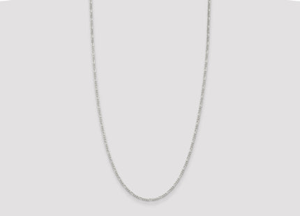 Sterling Silver Rhodium-plated Figaro Chain, 28 x 2.25mm